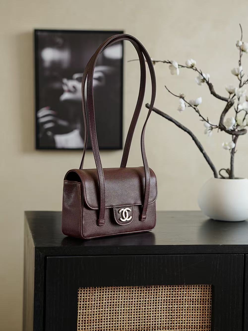 Chanel 2026 Bag 22cm Grained Shiny Calfskin