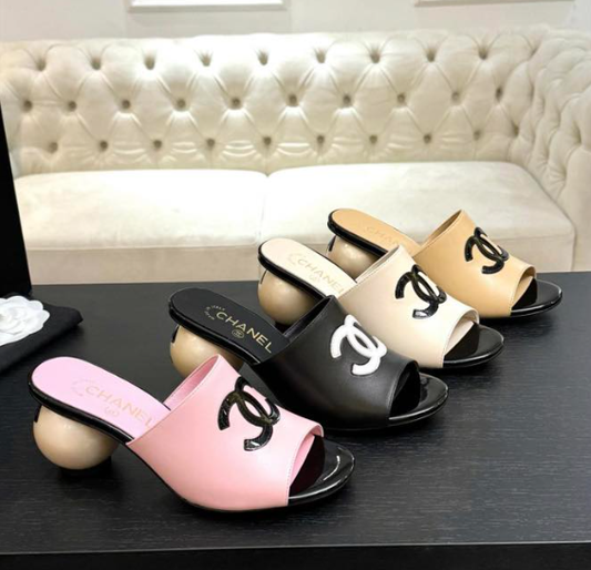 Chanel 2026 Double C Giant Pearl Heel Sandal 7cm Sheepskin 672911