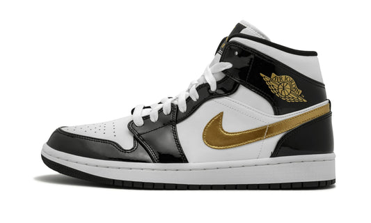 Air Jordan 1 Mid SE “Black Gold Patent Leather” Sneakers - Premium Sneaker