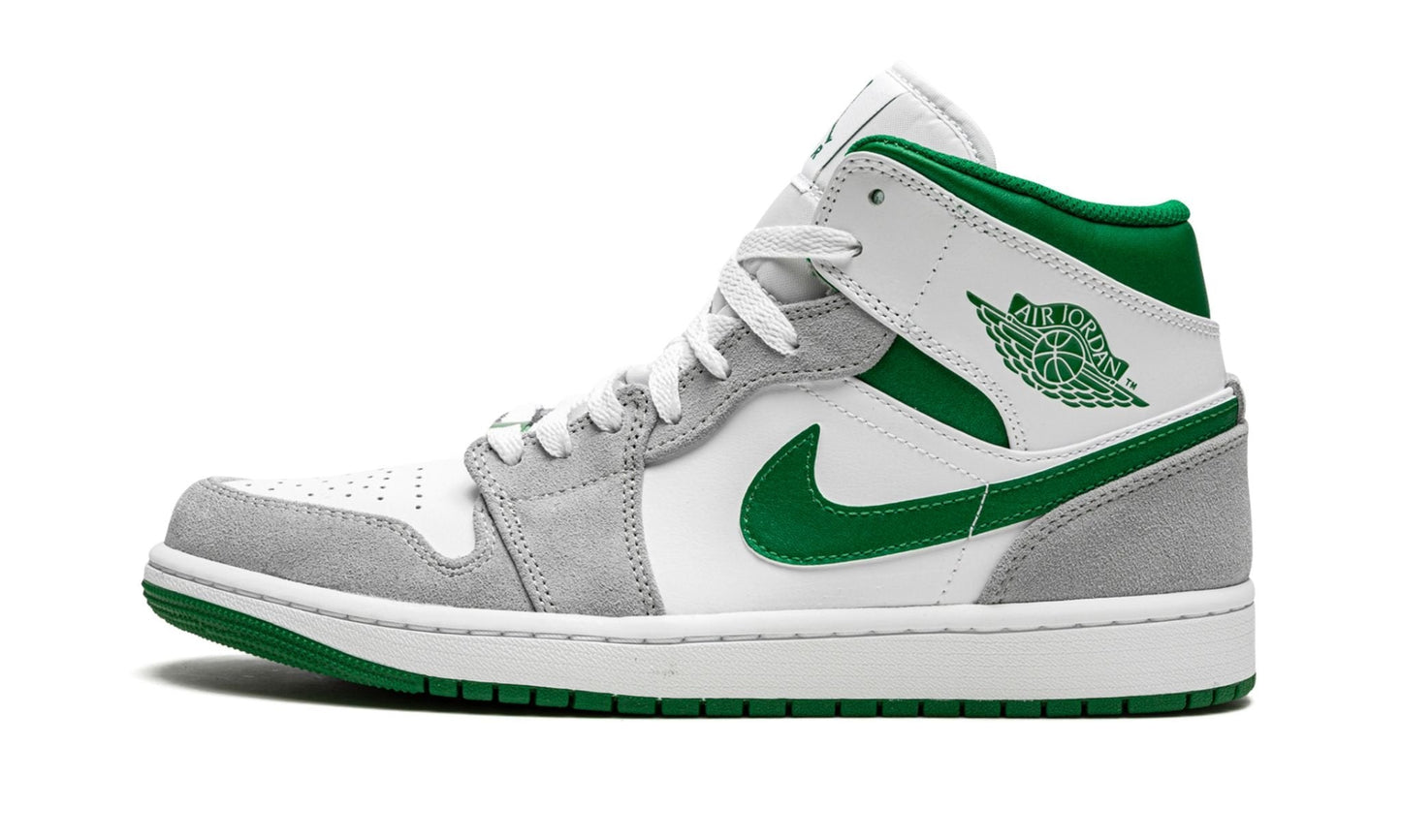 Air Jordan 1 MID SE Grey / Pine Green / White Sneakers - Retro Runner