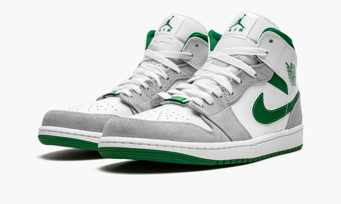 Air Jordan 1 MID SE Grey / Pine Green / White Sneakers - Retro Runner
