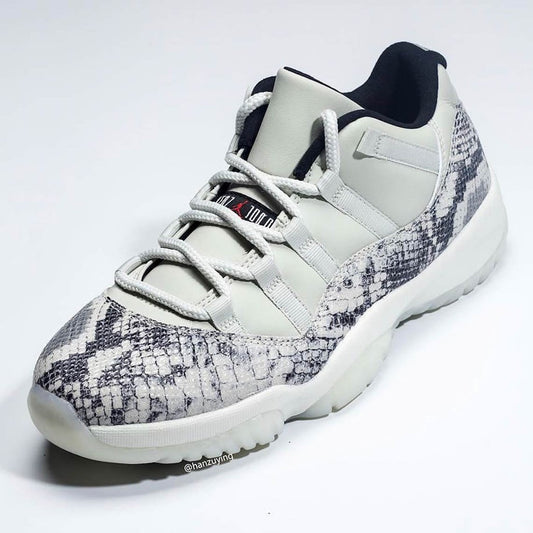 Air Jordan 11 Retro Low Light Bone Snakeskin Sneakers - Limited Edition