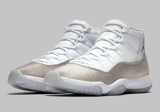 Air Jordan 11 Retro White Metallic Silver Womens Sneakers - Heritage Edition