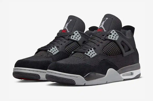 Air Jordan 4 Retro SE Black Canvas Sneakers - Authentic