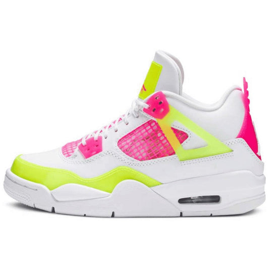 Air Jordan 4 Retro White Lemon Pink GS Sneakers - Cushioned Stride