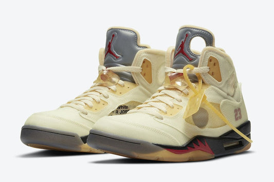 Air Jordan 5 Retro Off-White Sail Sneakers - Retro Classic