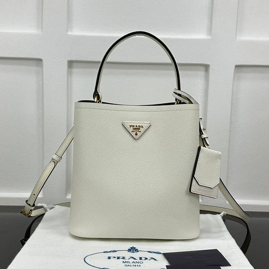 Prada 2026 Panier Saffiano Bucket Bag Calfskin
