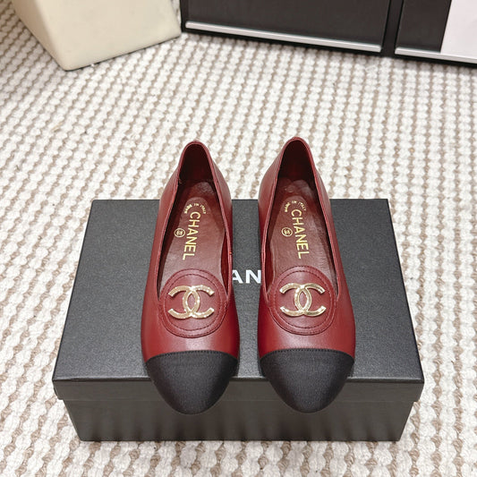 CC 26s Slip-on Flat Burgundy Black Calfskin 632342