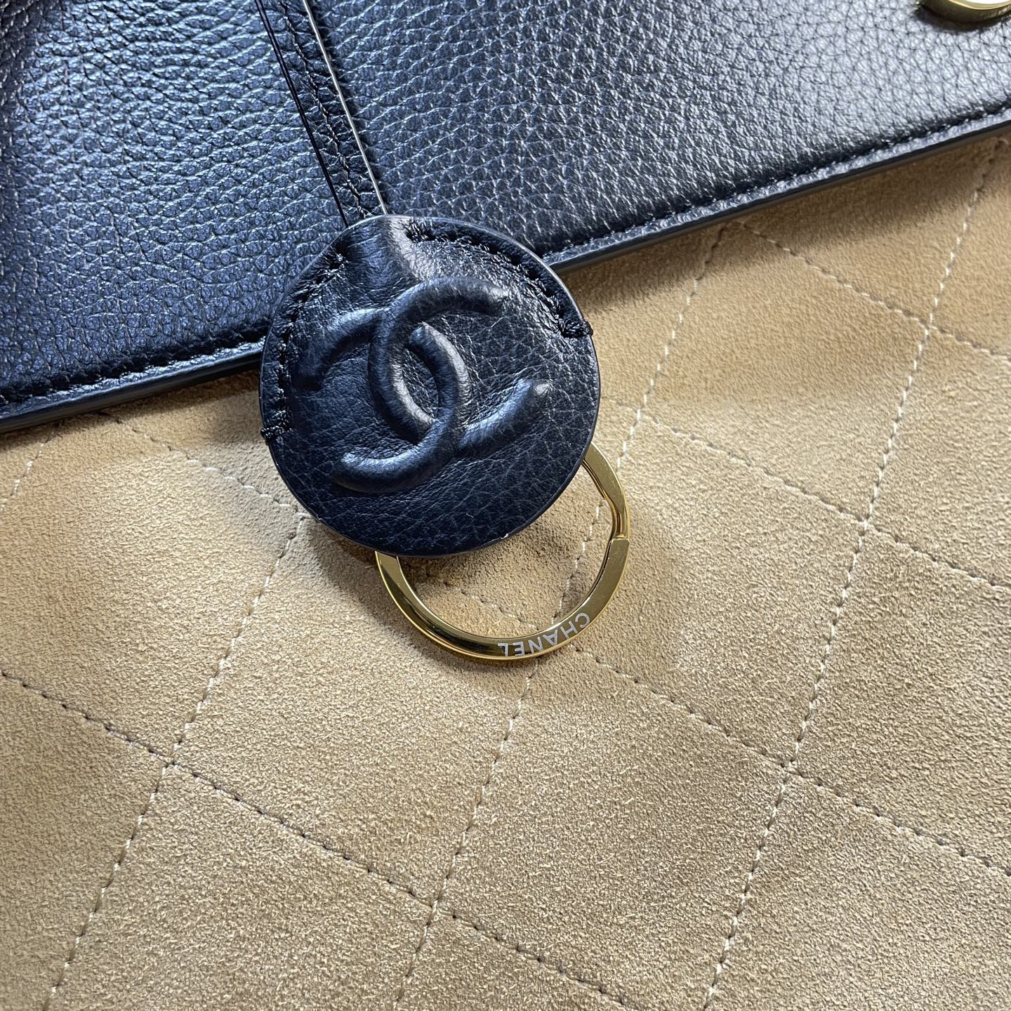 Chanel 2026 Large Urban Essential Bag 43cm Black Beige Leather Suede