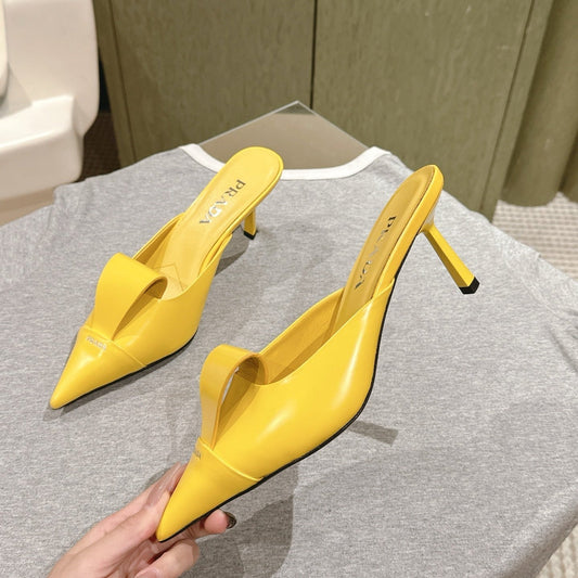PRA 2026S High Heel Mule 80 Yellow Sheepskin 657668