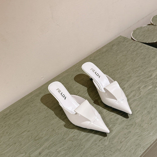 PRA 2026S High Heel Mule 65 White Sheepskin 657672