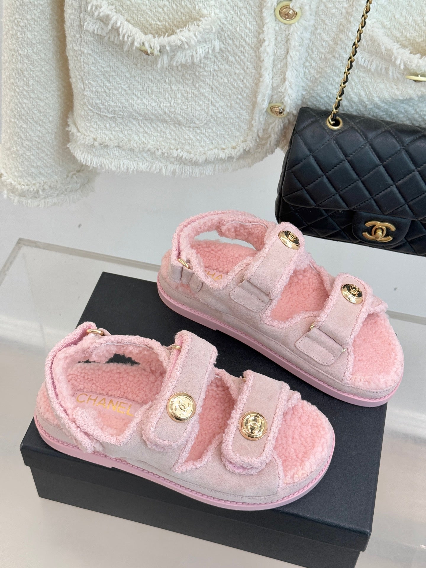 CC 26 Dad Sandal Pink Velvet Wool Velvet Wool 609761
