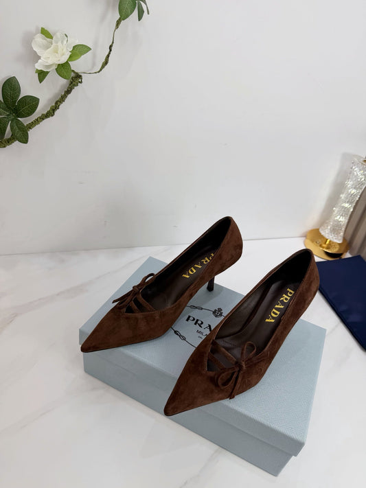 PRA 26SS High Heels Pumps 75 Dark Brown Suede 592358