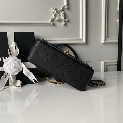 Chanel 2026 Trendy CC Flap Bag 25cm Black Calfskin 338857