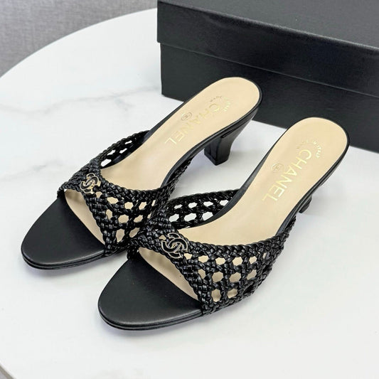 Chanel 2026 Mules 40mm Woven Sheepskin 801634
