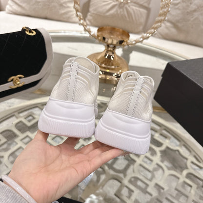 CC 26s Platform Sneakers White Beige Mesh 627061