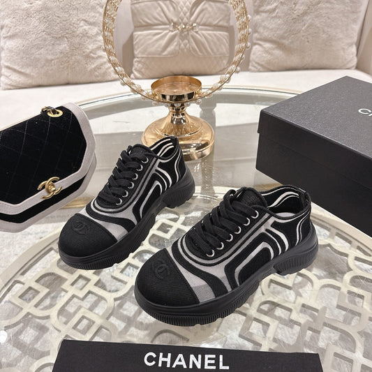 CC 26s Platform Sneakers Black Mesh 627062