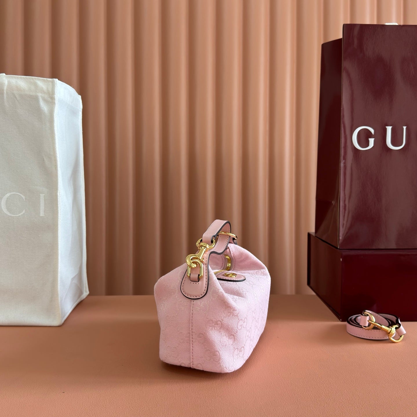 Gucci 2026 Vanity GG-Canvas Mini Top Handle Bag Pink Canvas Leather 280779