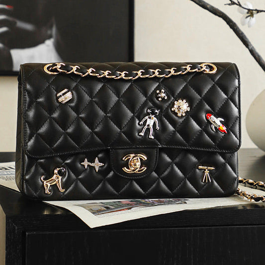 Chanel 2026 Classic 11.12 Bag 25.5cm Black Sheepskin