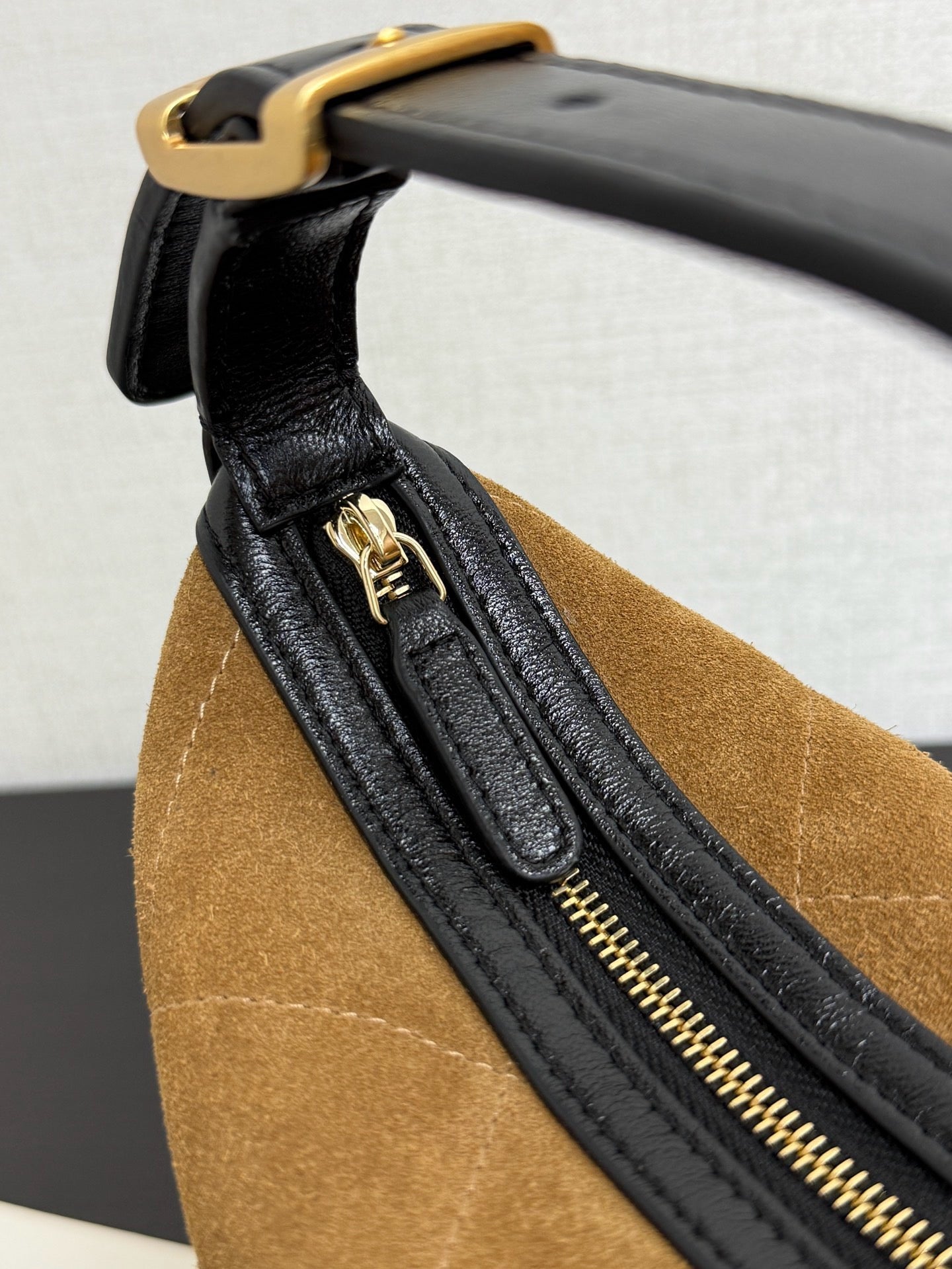 Chanel 2026 Clutch With Chain 17.5cm Tan Black Suede Leather