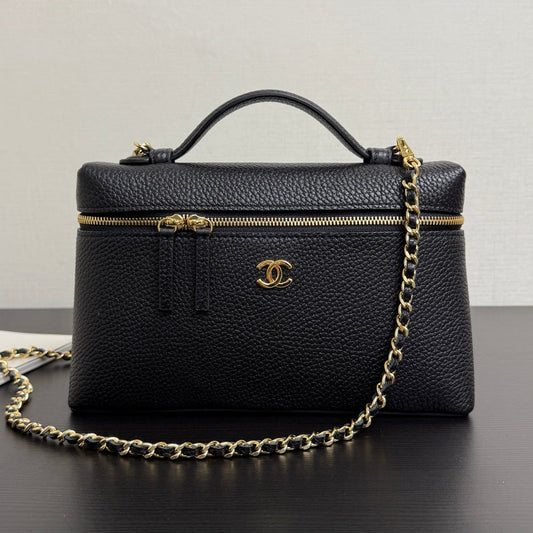 Chanel 2026 Vanity Bag Black Grained Calfskin