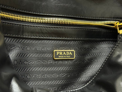 Prada 2026 Shoulder Bag 31cm Black Leather 345568
