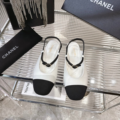 CC 2026 Retro Sandals White Black Sheepskin 668075