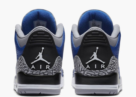 Jordan 3 Retro Varsity Royal Cement Sneakers - Signature Series